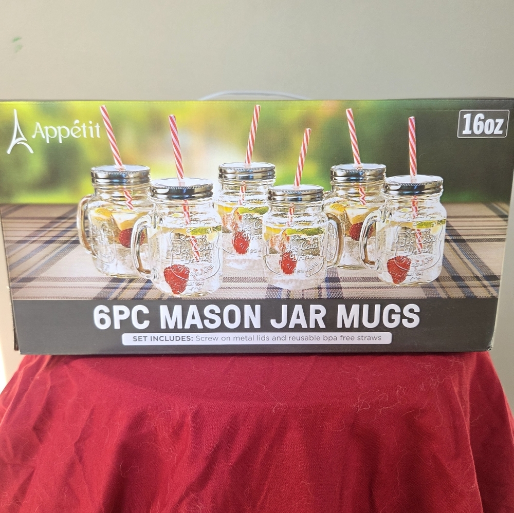 Appétit 6-Piece Mason Jar Mugs Set